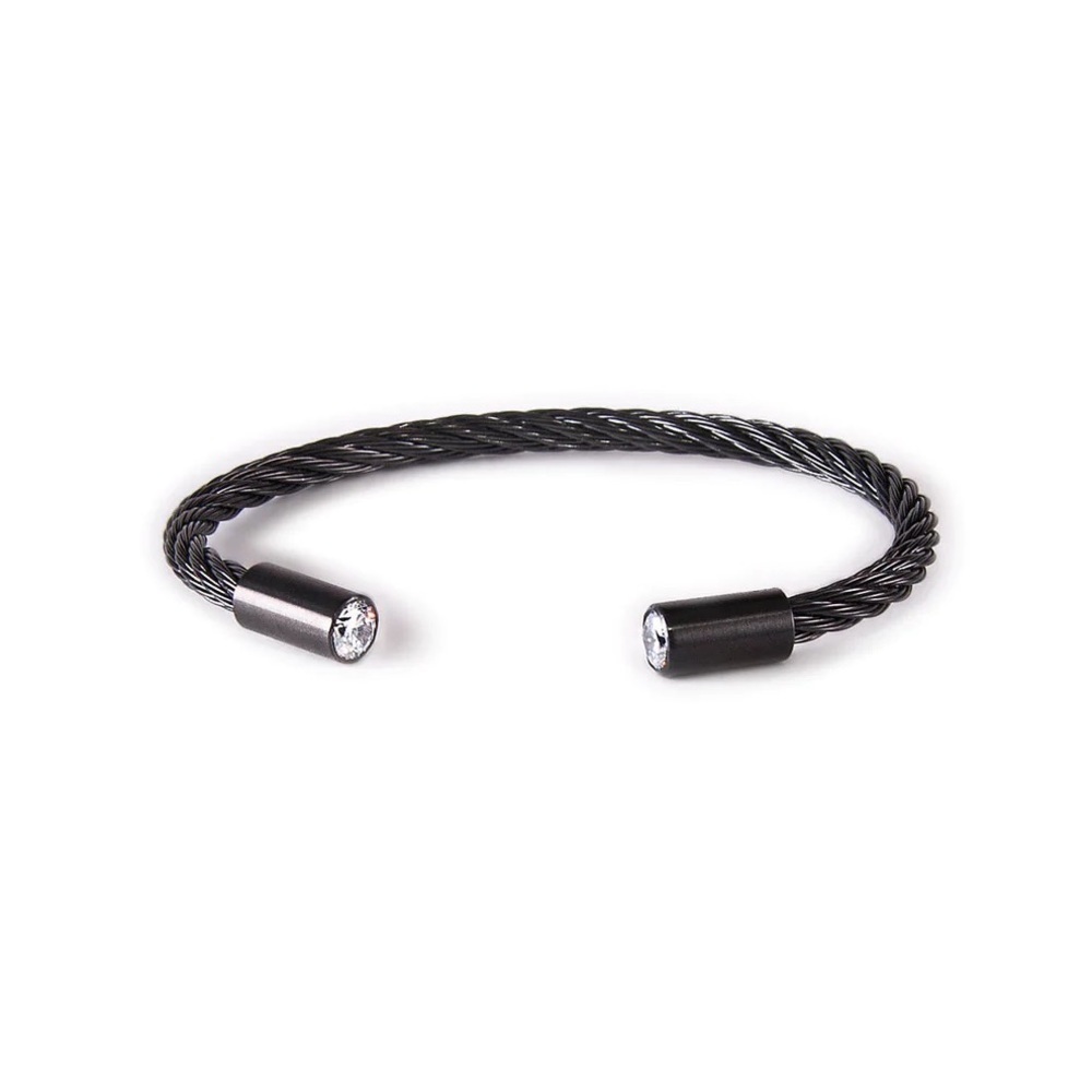 B.Tiff Classic Cable Black Bangle Bracelet